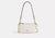 Elegant White Leather Shoulder Bag with Gold Chain Strap for Women