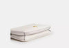 Elegant White Leather Shoulder Bag with Gold Chain Strap for Women
