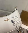 Coach x Peanuts Snoopy White Leather Shoulder Bag for Women