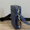 Coach Men's Navy Blue Leather Crossbody Shoulder Bag