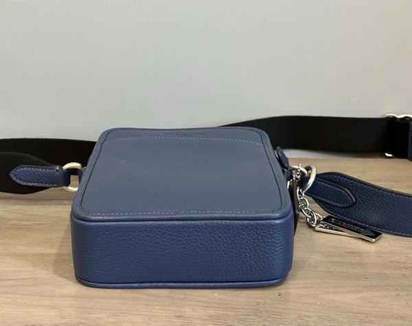 Coach Men's Navy Blue Leather Crossbody Shoulder Bag