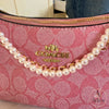 Coach Pink Shoulder Bag | Designer Women's Handbag with Gold Chain Strap