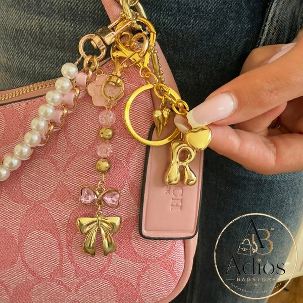 Coach Pink Shoulder Bag | Designer Women's Handbag with Gold Chain Strap