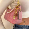 Coach Pink Shoulder Bag | Designer Women's Handbag with Gold Chain Strap