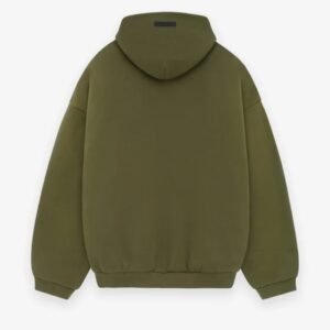 Essentials Fear of God Oversized Hoodie Olive Green Unisex Streetwear