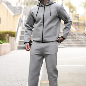 Essential Tracksuit UK premium grey unisex zip tracksuit