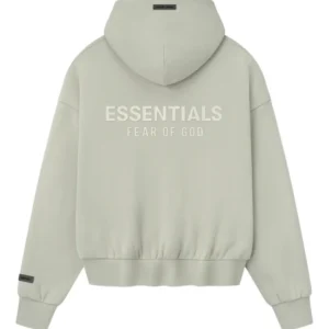 Beige Essentials zip hoodie