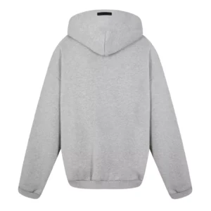 Unisex grey Fear of God Essentials hoodie, premium streetwear fashion