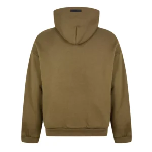 Premium brown Fear of God Essentials hoodie, relaxed streetwear sweatshirt UK
