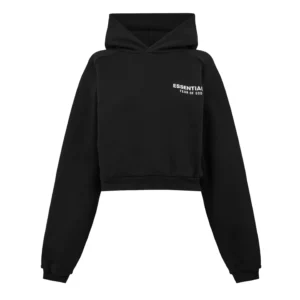 Essentials Fear of God Cropped Hoodie Black Women’s Streetwear UK