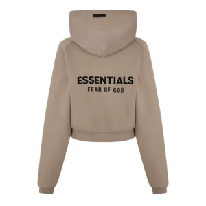 Fear of God Essentials women's cropped hoodie, casual luxury streetwear UK