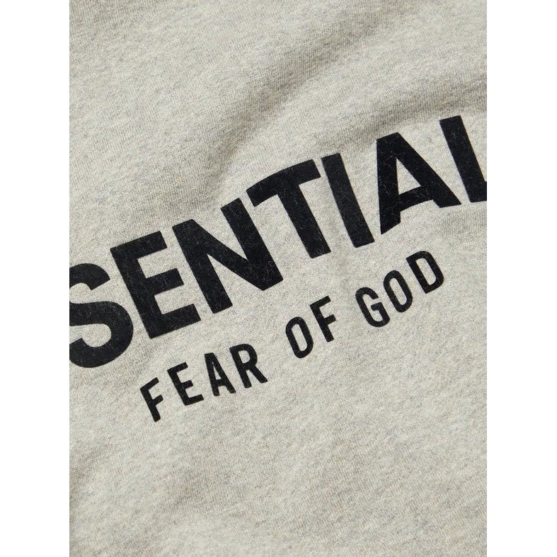 Fear of God Essentials hoodie heather oatmeal, streetwear sweatshirt UK